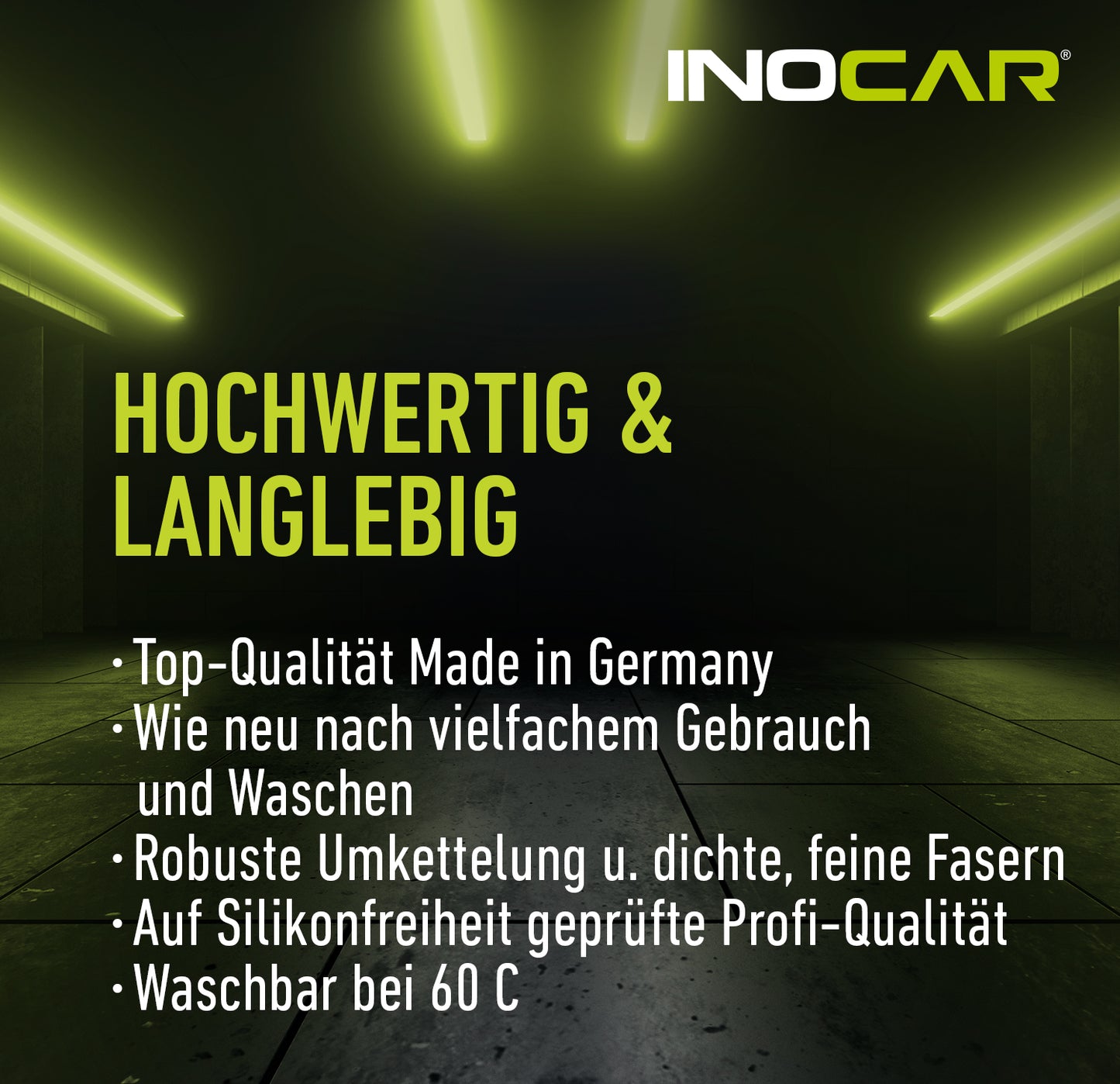 INOCAR Mikrofasertuch – hochwertig, langlebig, waschbar bei 60°C, Made in Germany