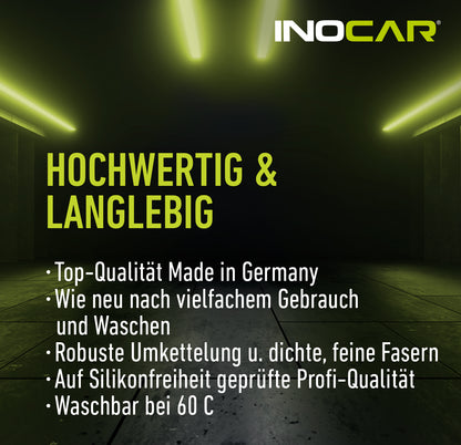 INOCAR Mikrofasertuch – hochwertig, langlebig, waschbar bei 60°C, Made in Germany