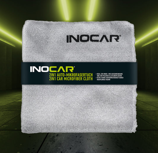 INOCAR 2in1 Auto-Mikrofasertuch im dramatischen Neonlicht-Setting
